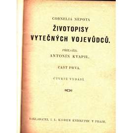 Životopisy výtečných vojevůdců (antika, Staré Řecko, Kartágo, Řím, mj. i Hannibal, Pelopidas, Agesilaus aj.)