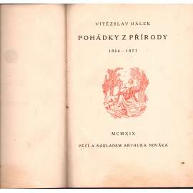 Pohádky z přírody 1866-1873 (Mladý život, Podzimní pohádky, Z podzimní saisony v přírodě, Několik zimních paprsků, Pohádka o štědrém večeru; ilustrace V. H. Brunner)
