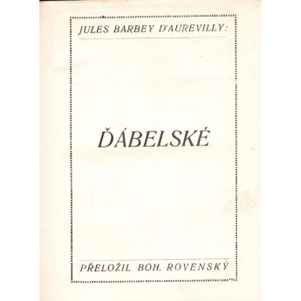 Ďábelské (novela, francouzská beletrie; ražená vazba)