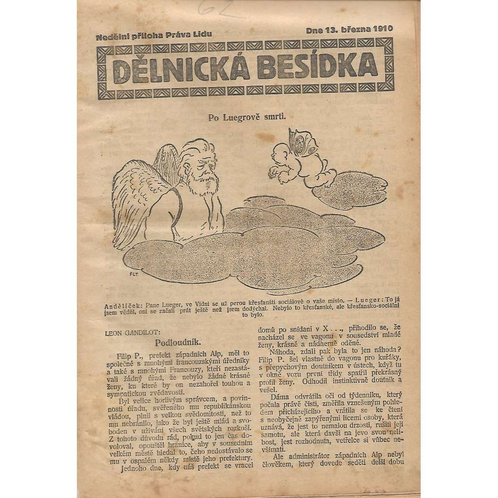 Dělnická besídka 1910-1911. Nedělní příloha Práva Lidu (noviny)