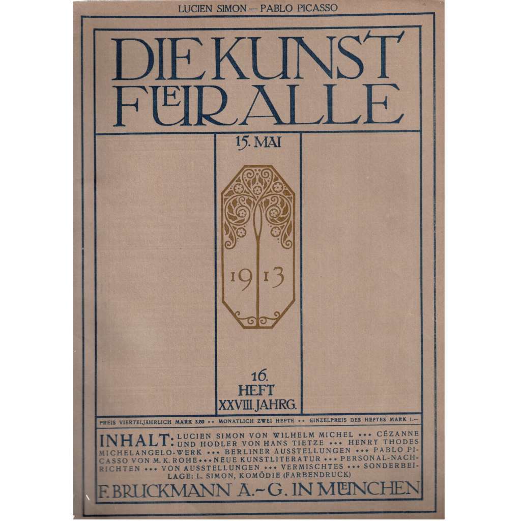 Die Kunst für Alle [časopis o umění, XXVIII. ročník, 1913, sešit 16 (15. květen)]