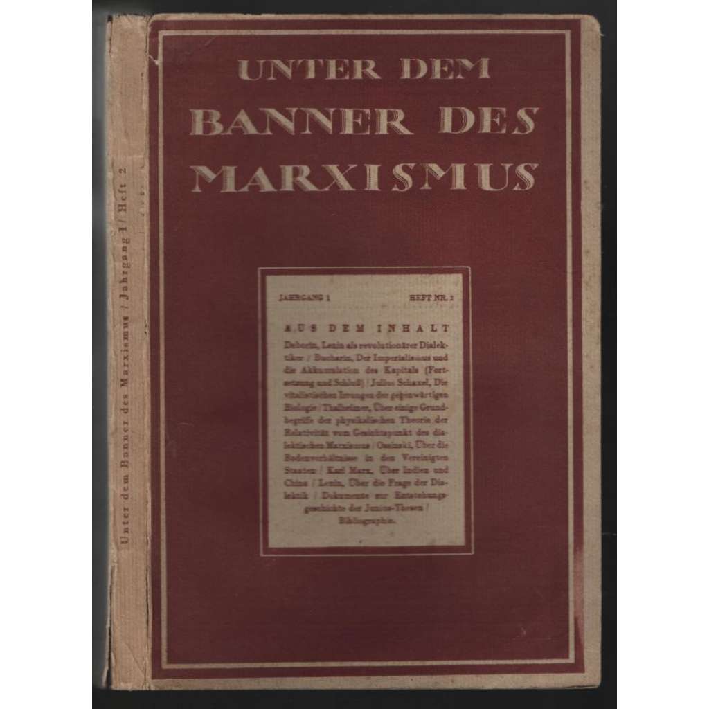 Unter dem Banner des Marxismus; I. Jahrgang, Juli 1925, Heft 2 [marxismus]