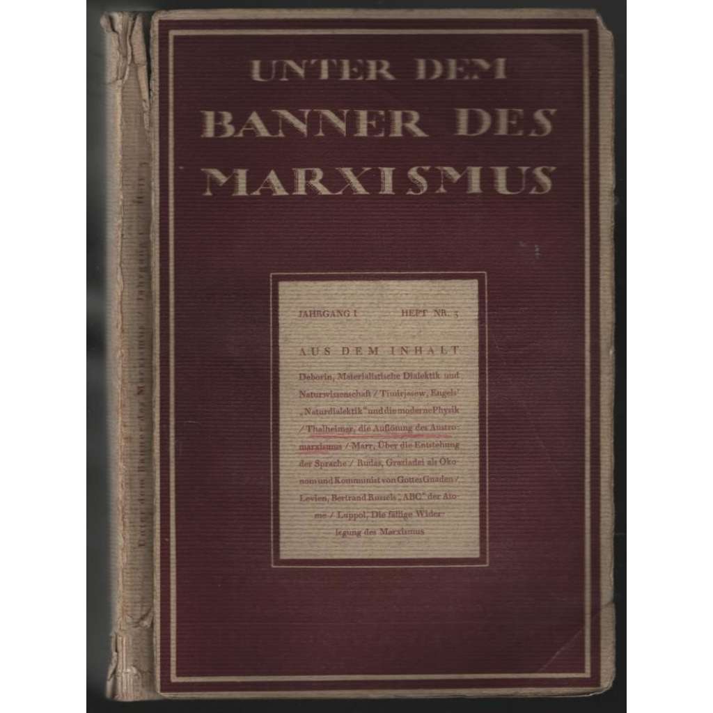 Unter dem Banner des Marxismus; I. Jahrgang, Januar 1926, Heft 5 [marxismus]