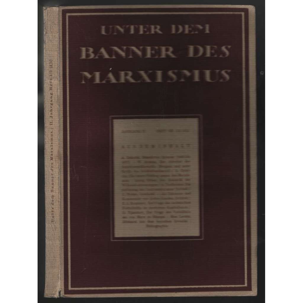 Unter dem Banner des Marxismus; II. Jahrgang, März 1928, Heft 1/2 (4/5) [marxismus]