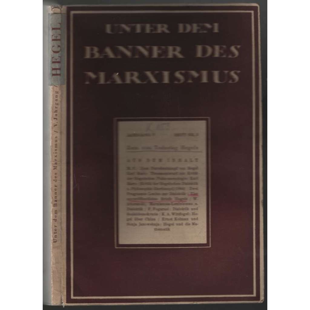 Unter dem Banner des Marxismus; V. Jahrgang, Dezember 1931, Heft 3 [marxismus]