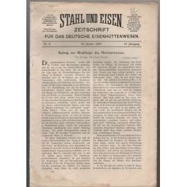 Stahl und Eisen. Zeitschrift für das deutsche Eisenhüttenwesen; Nr. 5, 30., Januar 1907, 27. Jahrgang [hutnictvíg