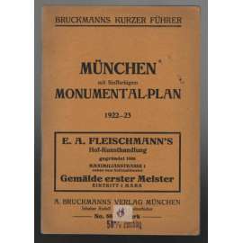 München mit fünffarbigem Monumental-Plan 1922-23 [= Bruckmanns kurzer Führer] [mapa Mnichova]