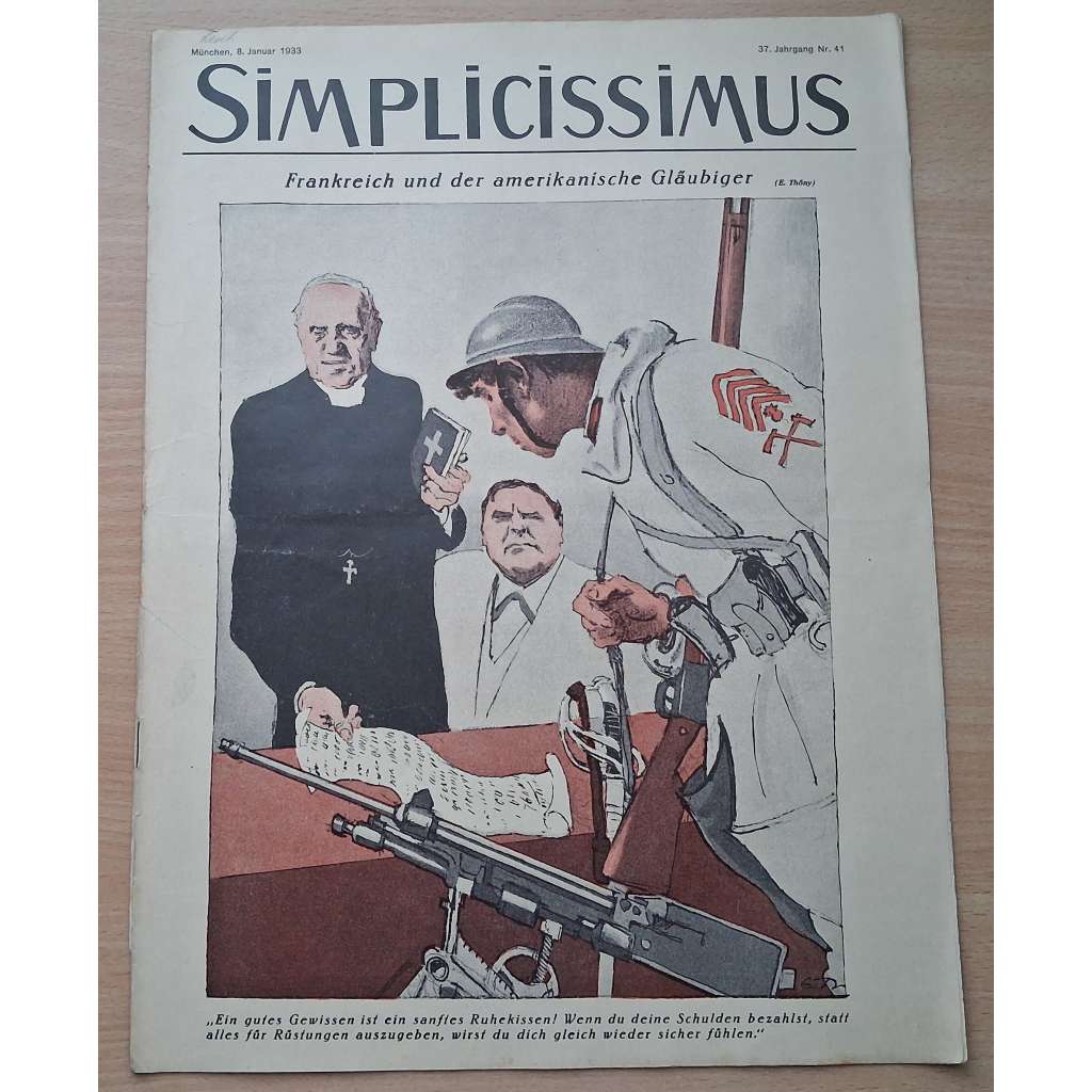 Simplicissimus; 37. Jahrgang, Nr. 41, 8. Januar 1933 [německý satirický týdeník]