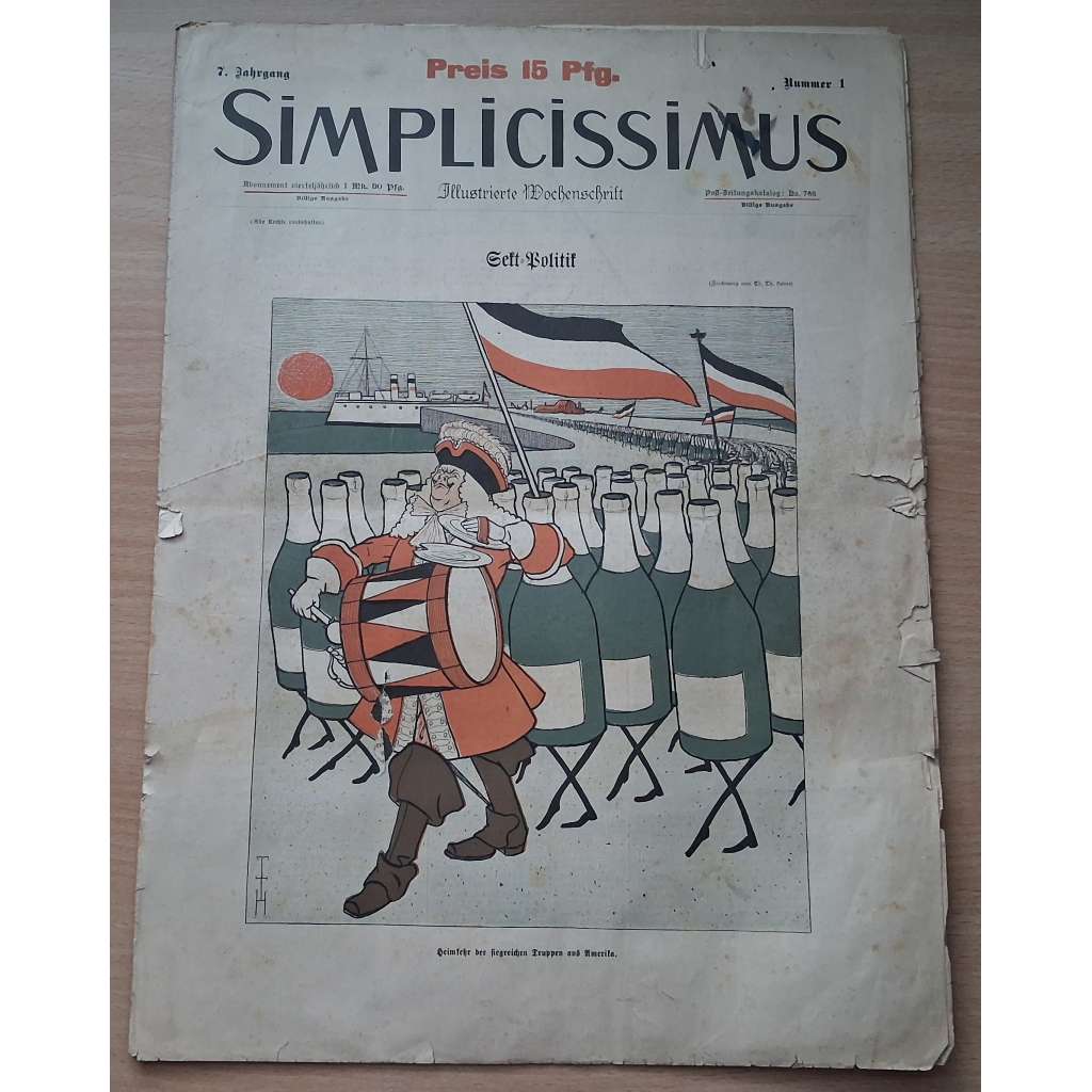Simplicissimus. Illustrierte Wochenschrift; 7. Jahrgang, Nr. 1 [německý satirický týdeník]