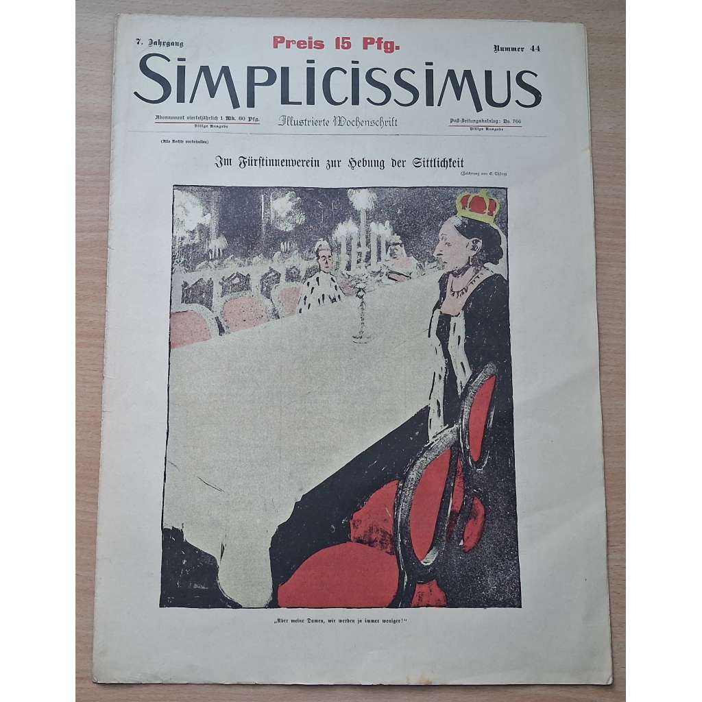 Simplicissimus. Illustrierte Wochenschrift; 7. Jahrgang, Nr. 44 [německý satirický týdeník]