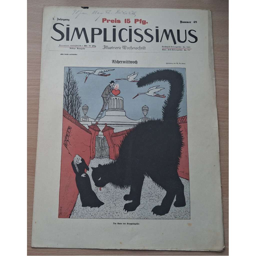 Simplicissimus. Illustrierte Wochenschrift; 7. Jahrgang, Nr. 48 [německý satirický týdeník]