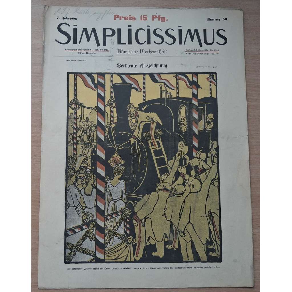 Simplicissimus. Illustrierte Wochenschrift; 7. Jahrgang, Nr. 50 [německý satirický týdeník]
