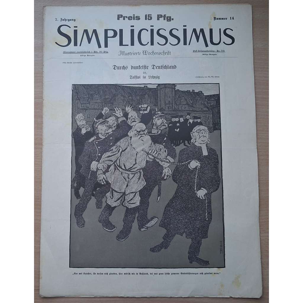 Simplicissimus. Illustrierte Wochenschrift; 7. Jahrgang, Nr. 14 [německý satirický týdeník]