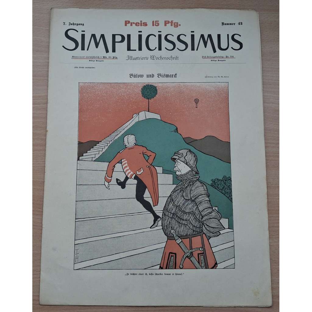 Simplicissimus. Illustrierte Wochenschrift; 7. Jahrgang, Nr. 42 [německý satirický týdeník]