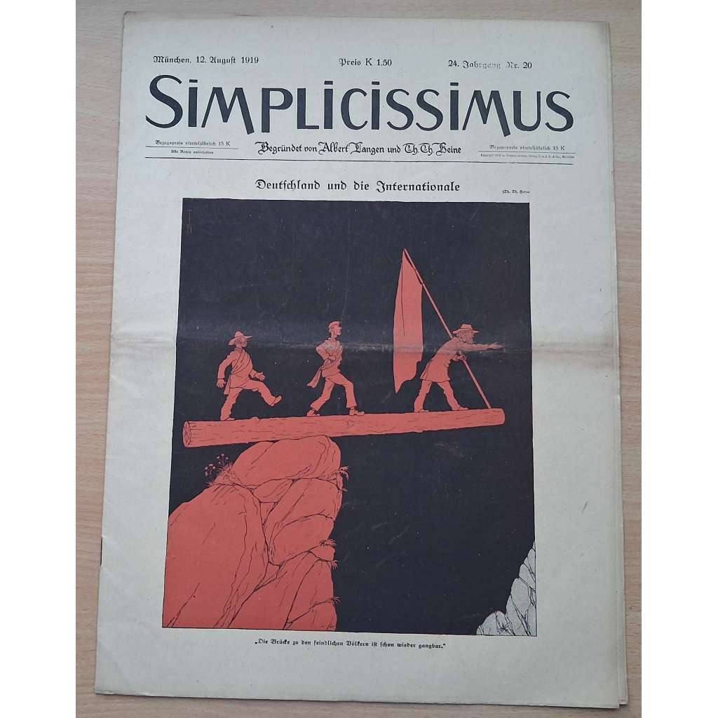 Simplicissimus; 24. Jahrgang, Nr. 20, 12. August 1919 [německý satirický týdeník]