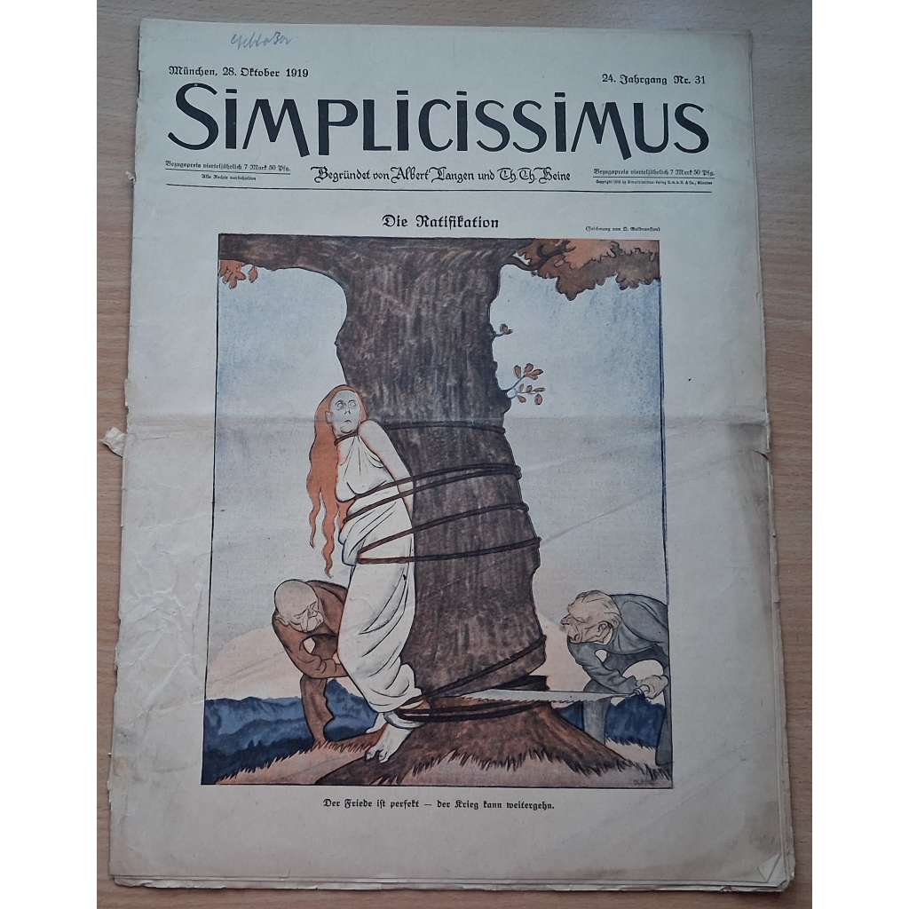 Simplicissimus; 24. Jahrgang, Nr. 31, 28. Oktober 1919 [německý satirický týdeník]