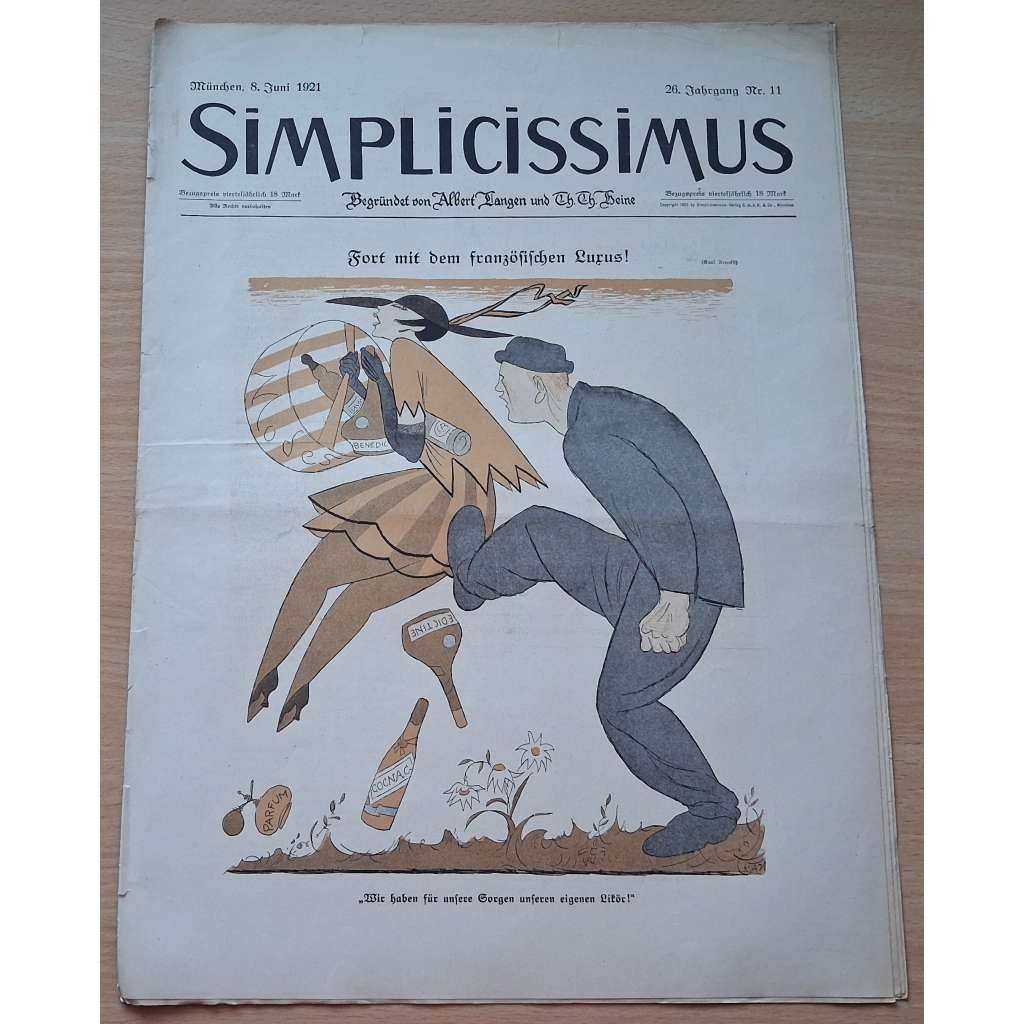 Simplicissimus; 26. Jahrgang, Nr. 11, 8. Juni 1921 [německý satirický týdeník]