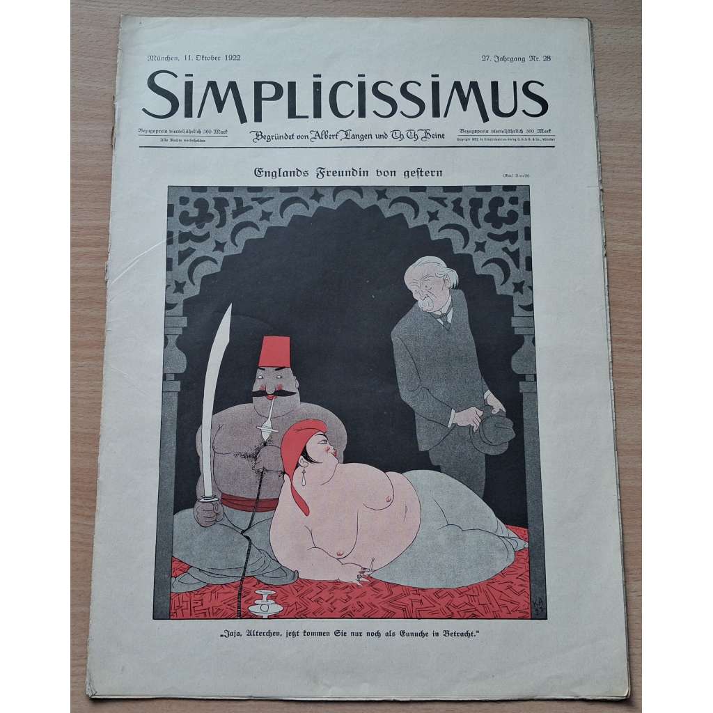 Simplicissimus; 27. Jahrgang, Nr. 28, 11. Oktober 1922 [německý satirický týdeník]
