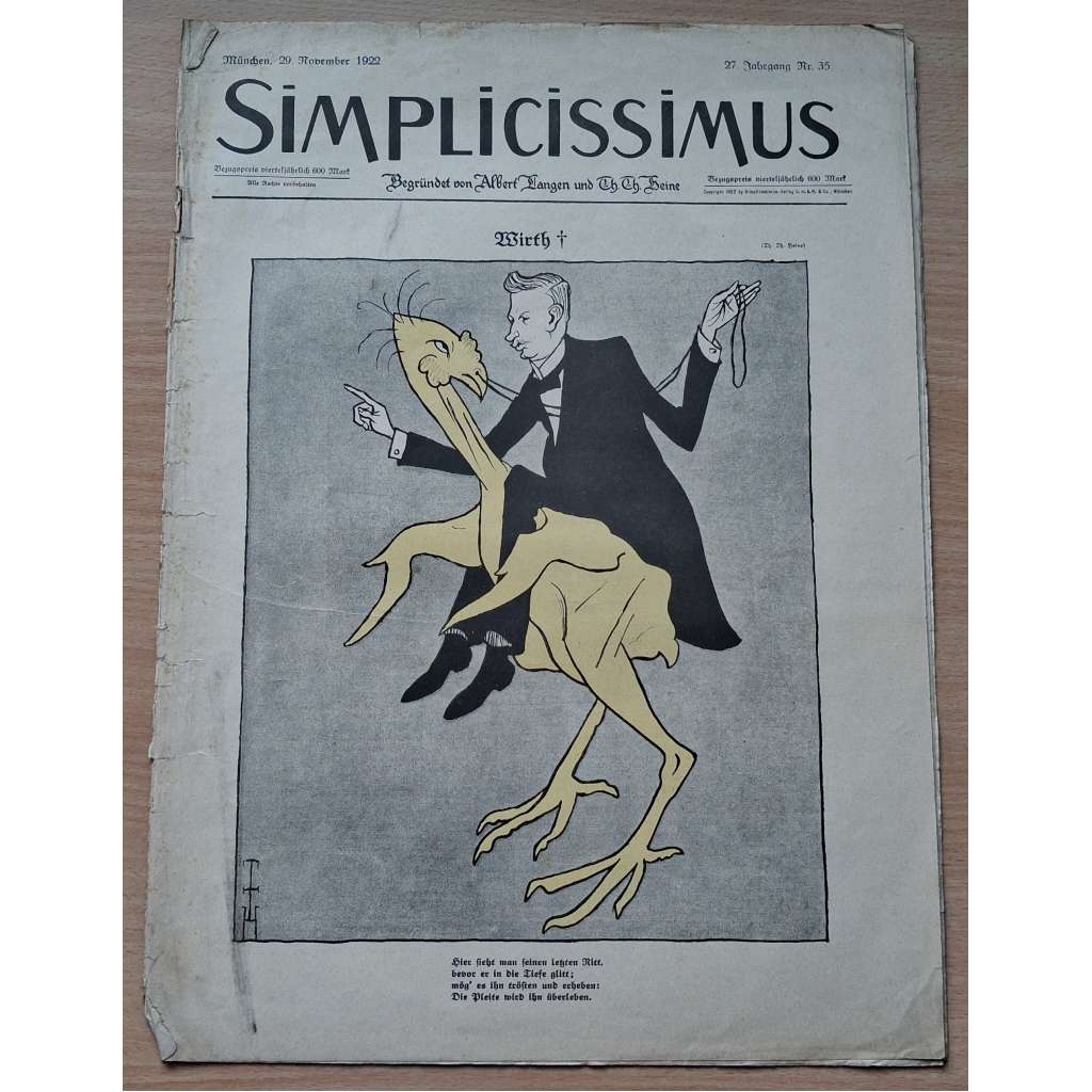 Simplicissimus; 27. Jahrgang, Nr. 35, 29. November 1922 [německý satirický týdeník]