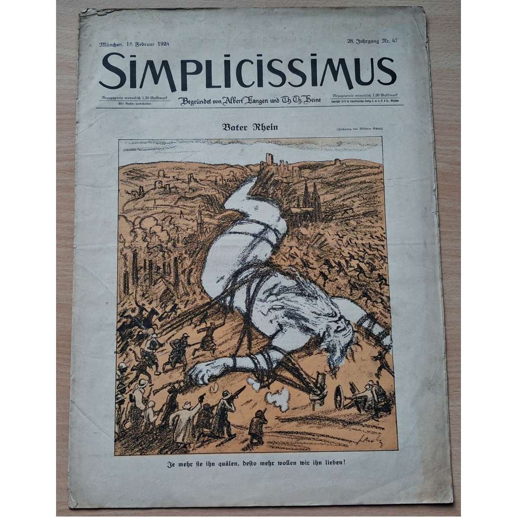 Simplicissimus; 28. Jahrgang, Nr. 47, 18. Februar 1924 [německý satirický týdeník]