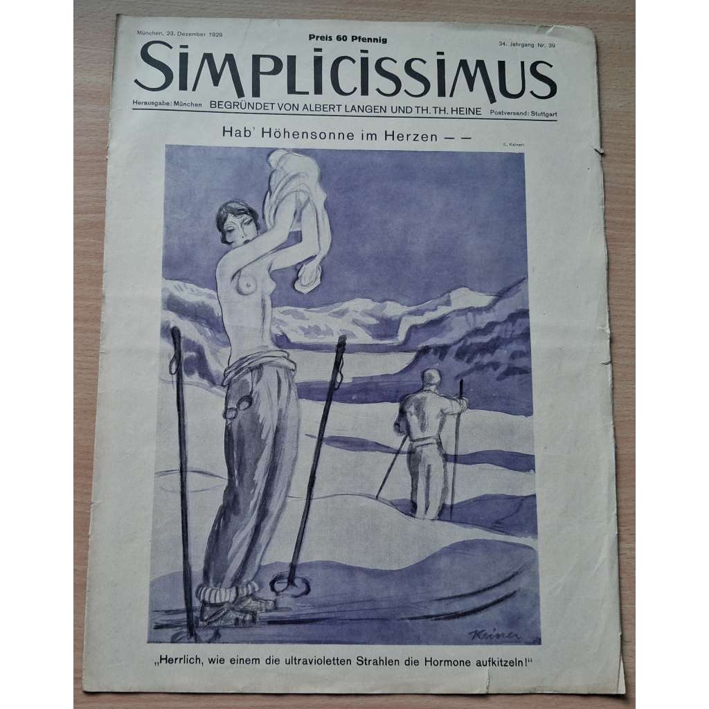 Simplicissimus; 34. Jahrgang, Nr. 39, 23. Dezember 1929 [německý satirický týdeník]