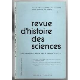 Revue d´histoire des sciences; Tome XXXI - No 3 - Juillet 1978 [francouzský vědecký časopis]