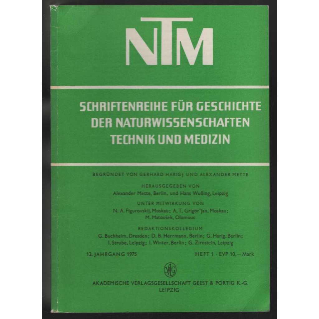 NTM. Schriftenreihe für Geschichte der Naturwissenschaften, Technik und Medizin; 12. Jahrg. 1975, Heft 1 [vědecký časopis NDR]