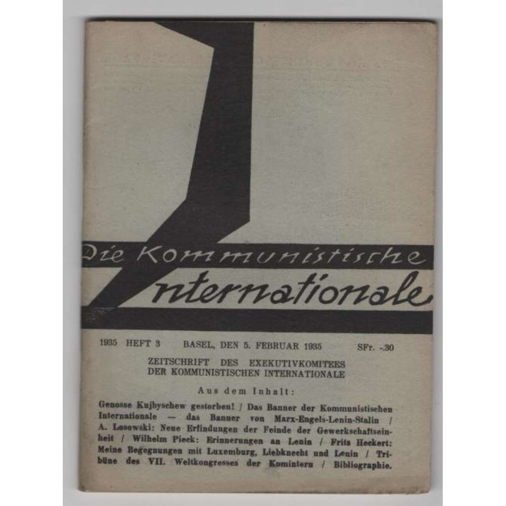 Die Kommunistische Internationale; XVI. Jahrgang 1935, Heft 3 [komunismus]