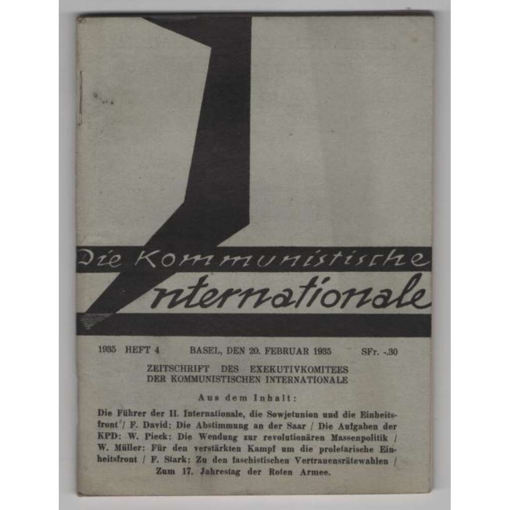 Die Kommunistische Internationale; XVI. Jahrgang 1935, Heft 4 [komunismus]