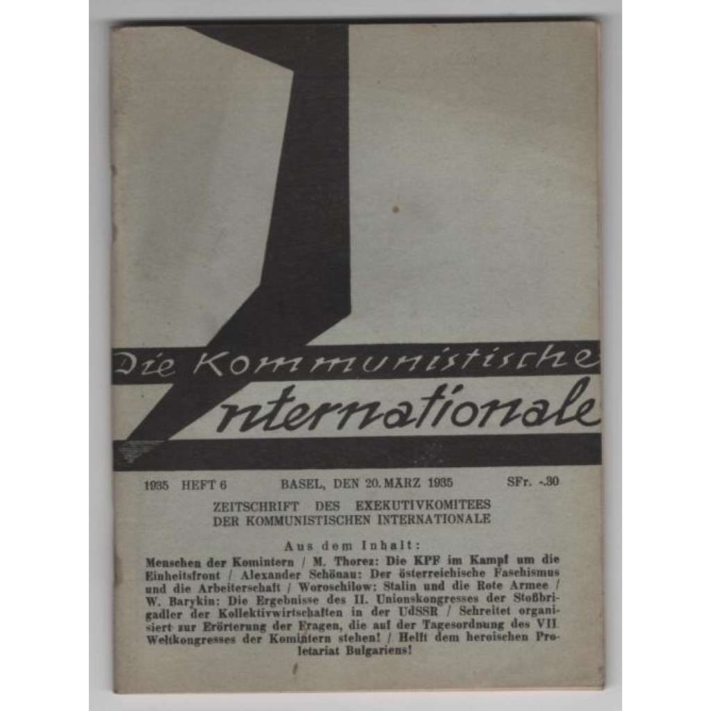 Die Kommunistische Internationale; XVI. Jahrgang 1935, Heft 6 [komunismus]