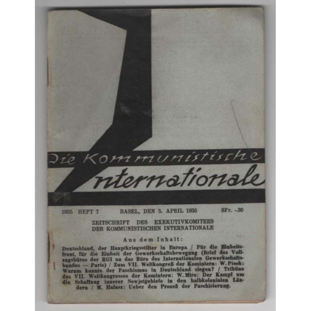 Die Kommunistische Internationale; XVI. Jahrgang 1935, Heft 7 [komunismus]