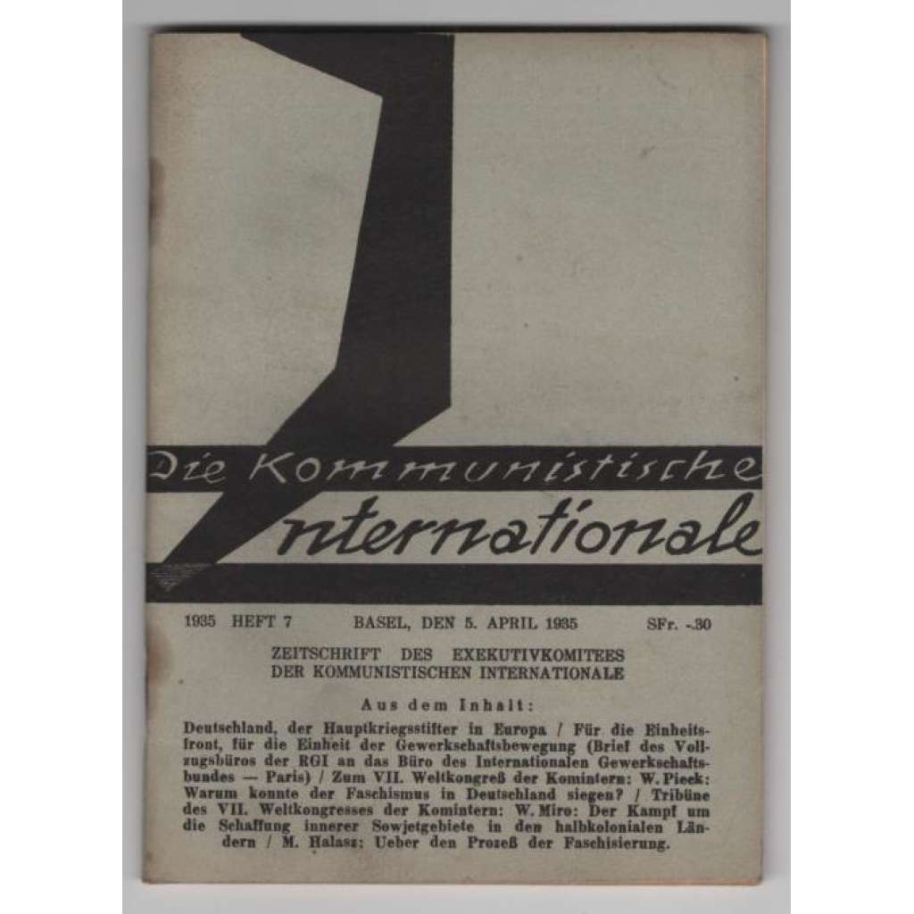 Die Kommunistische Internationale; XVI. Jahrgang 1935, Heft 7 [komunismus]