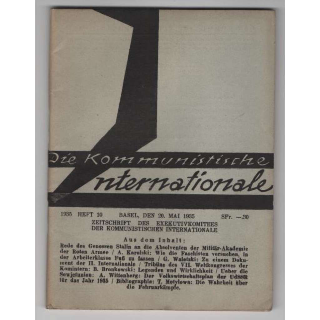 Die Kommunistische Internationale; XVI. Jahrgang 1935, Heft 10 [komunismus]