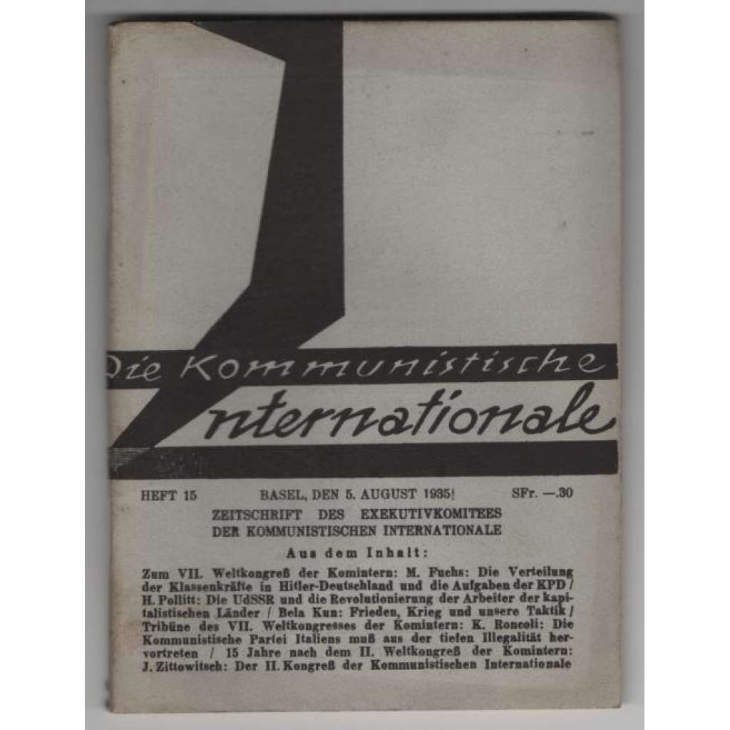 Die Kommunistische Internationale; XVI. Jahrgang 1935, Heft 15 [komunismus]