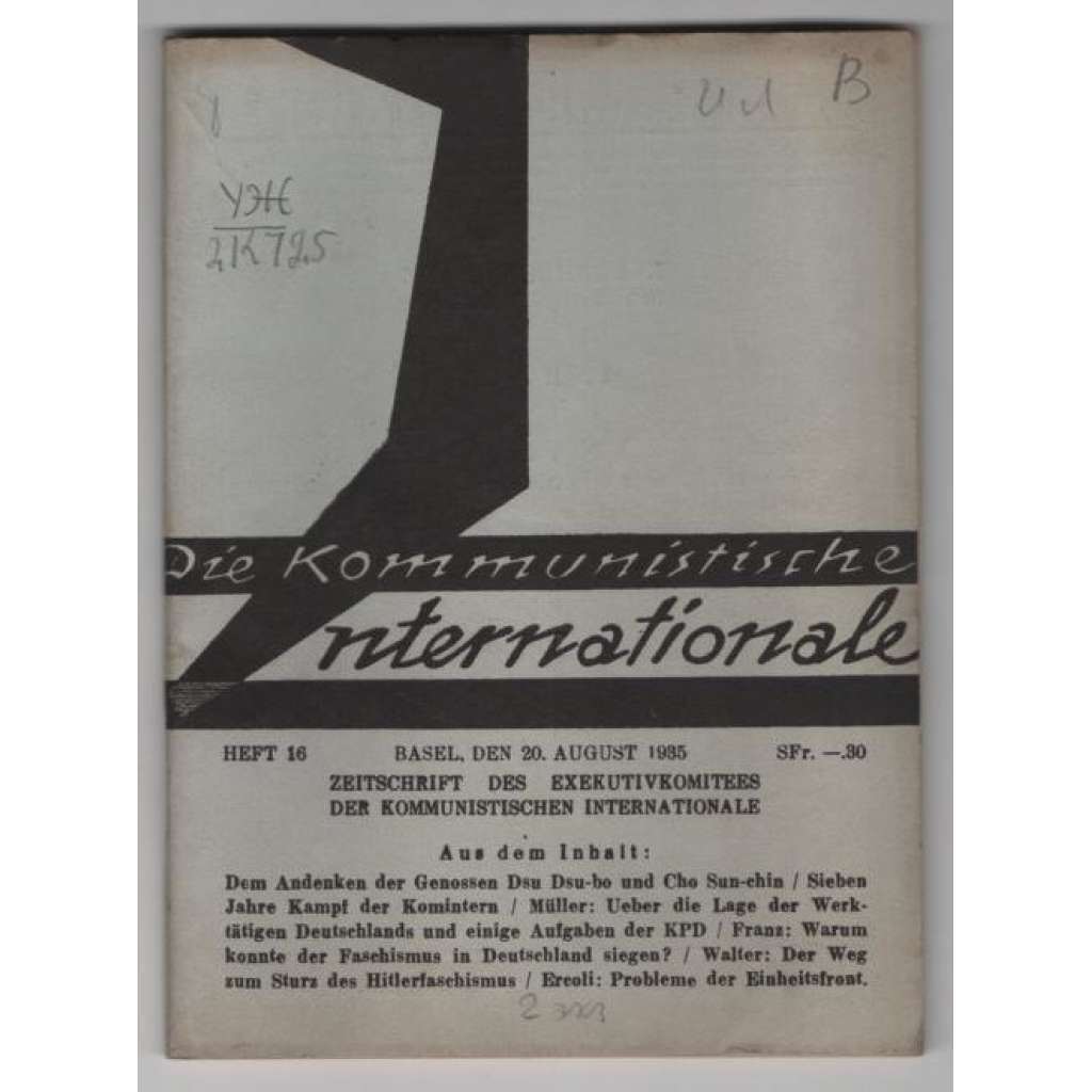Die Kommunistische Internationale; XVI. Jahrgang 1935, Heft 16 [komunismus]