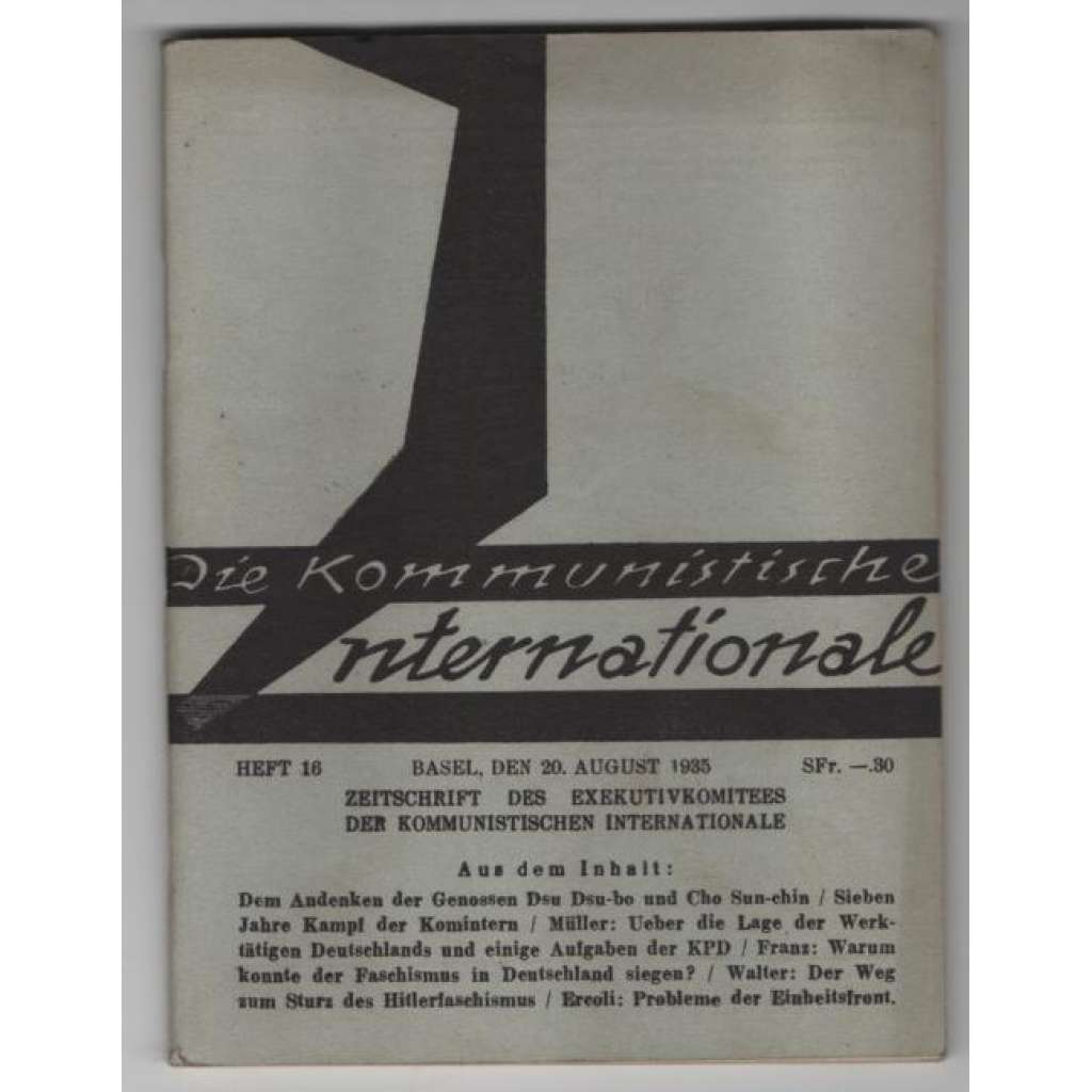 Die Kommunistische Internationale; XVI. Jahrgang 1935, Heft 16 [komunismus]