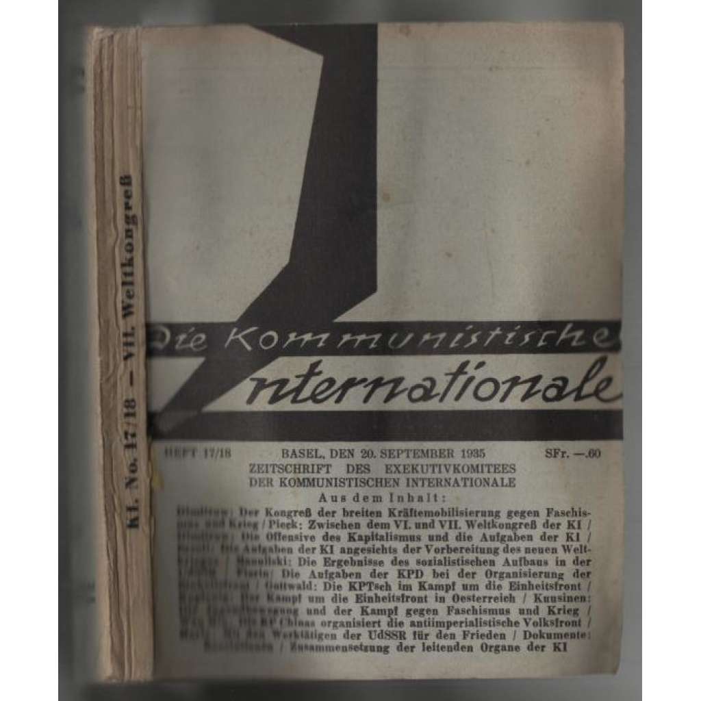 Die Kommunistische Internationale; XVI. Jahrgang 1935, Heft 17/18 [komunismus]