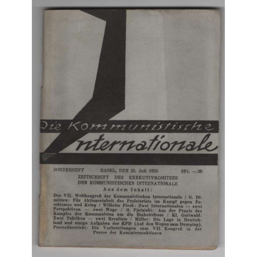 Die Kommunistische Internationale; XVI. Jahrgang 1935, Sonderheft [komunismus]