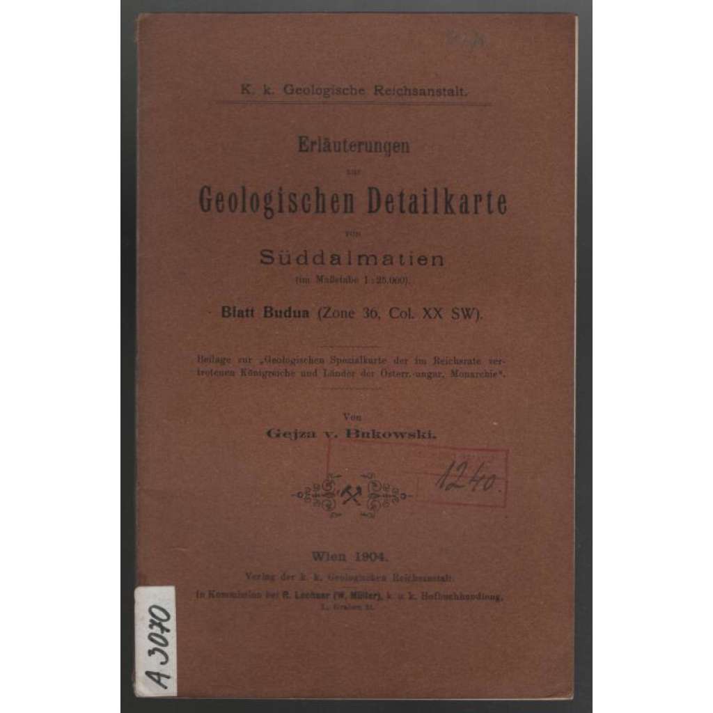 Erläuterungen zur Geologischen Detailkarte von Süddalmatien (im Maßstabe 1 : 25.000). Blatt Budua [příloha k mapě]