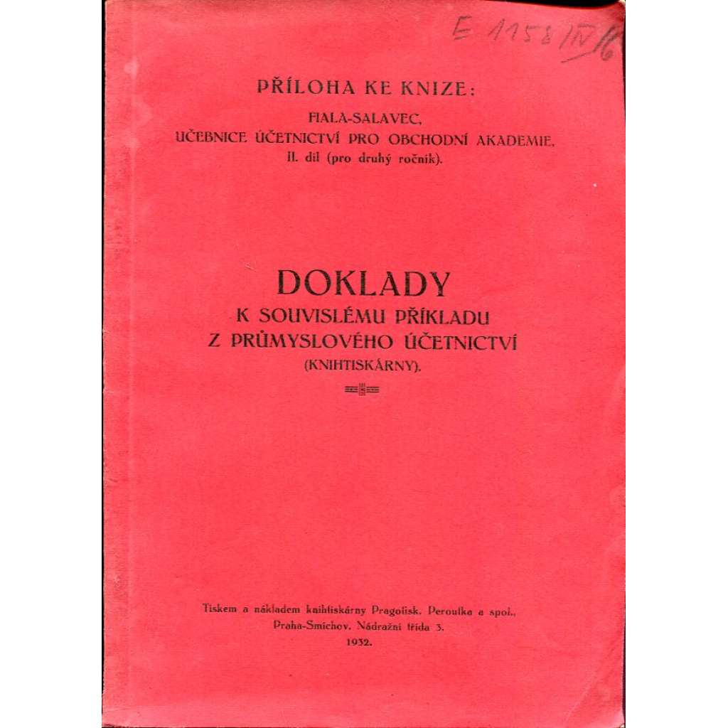 Doklady k souvislému příkladu z průmyslového účetnictví