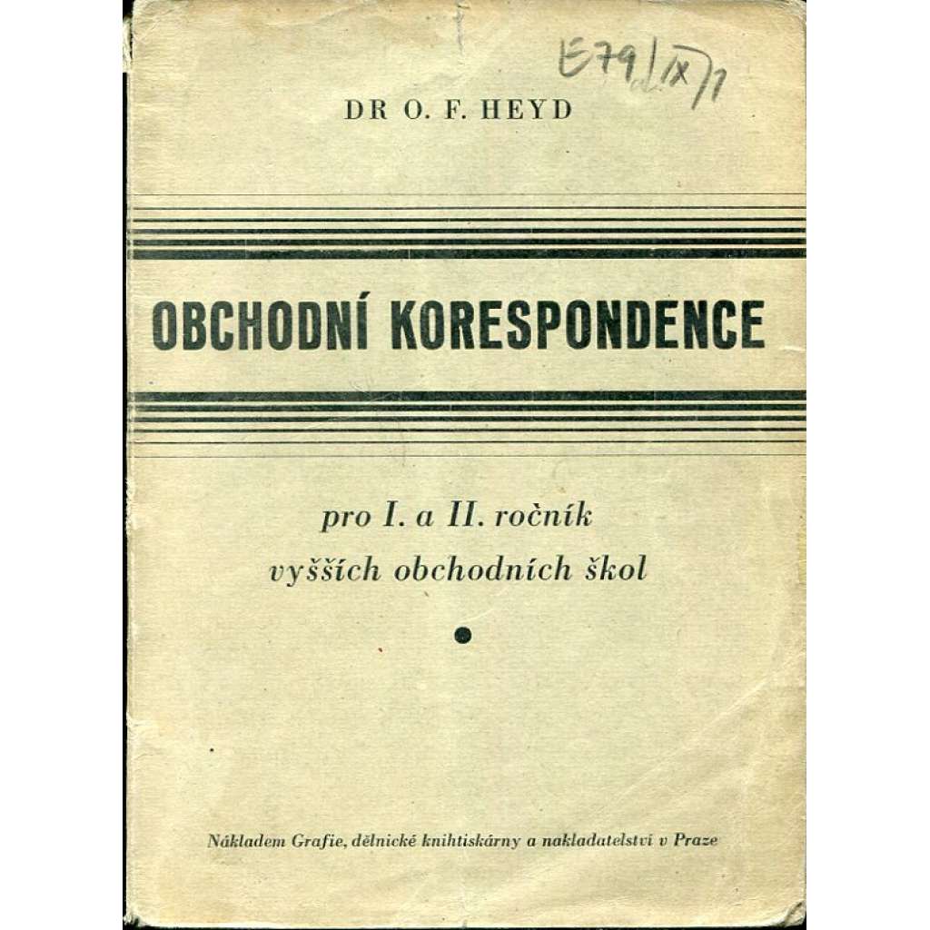 Obchodní korespondence pro I. a II. ročník vyšších obchodních škol