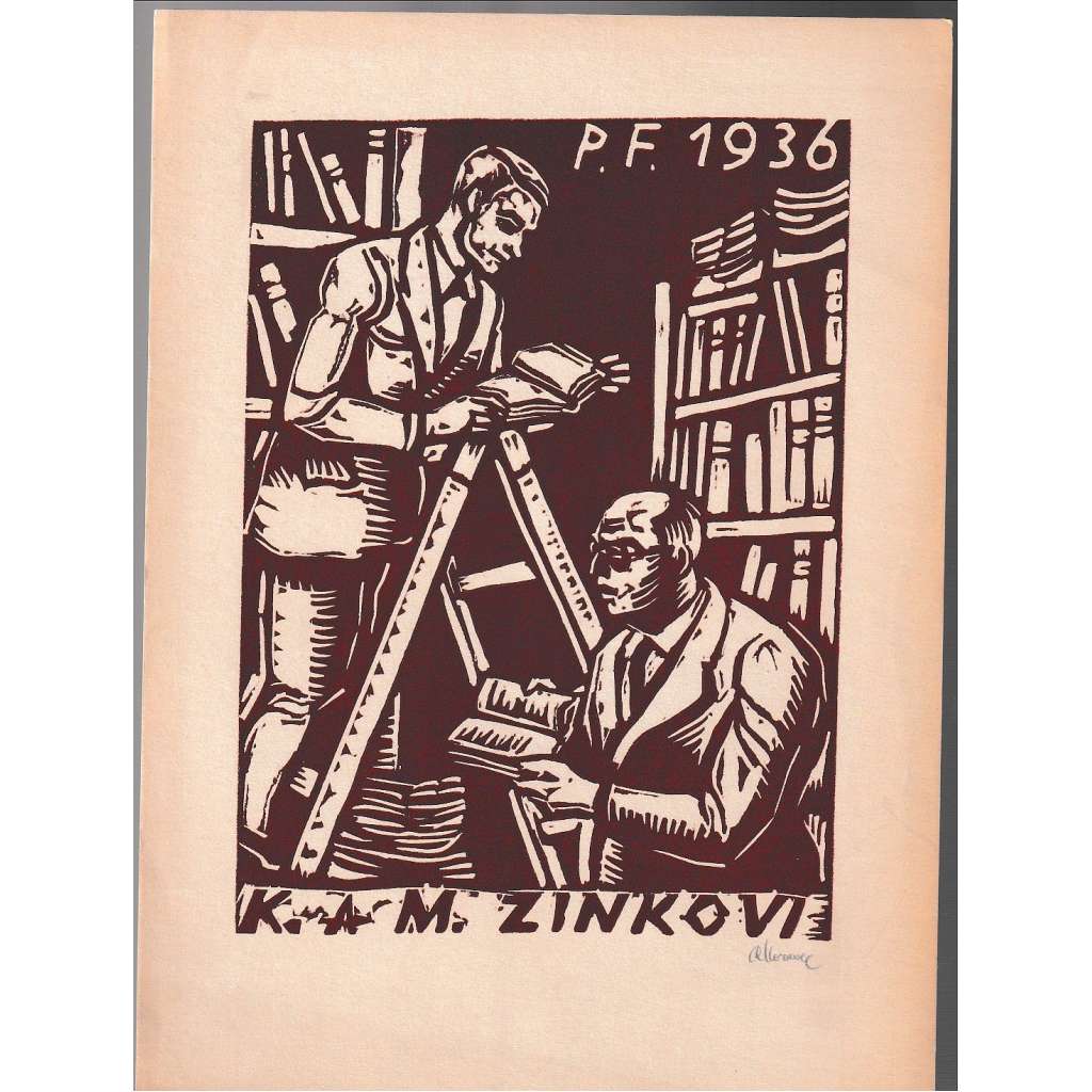 P.F. 1936, dřevořez - Alois Moravec