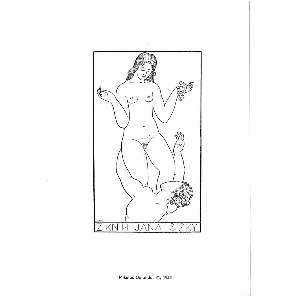 Mikuláš Galanda – Ex libris erotické, Z knih Jana Žižky (dívčí akt, erotika) dřevoryt