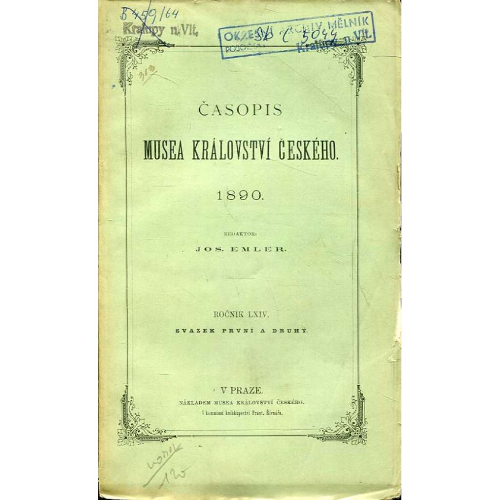 Časopis Musea království Českého, r. 1890