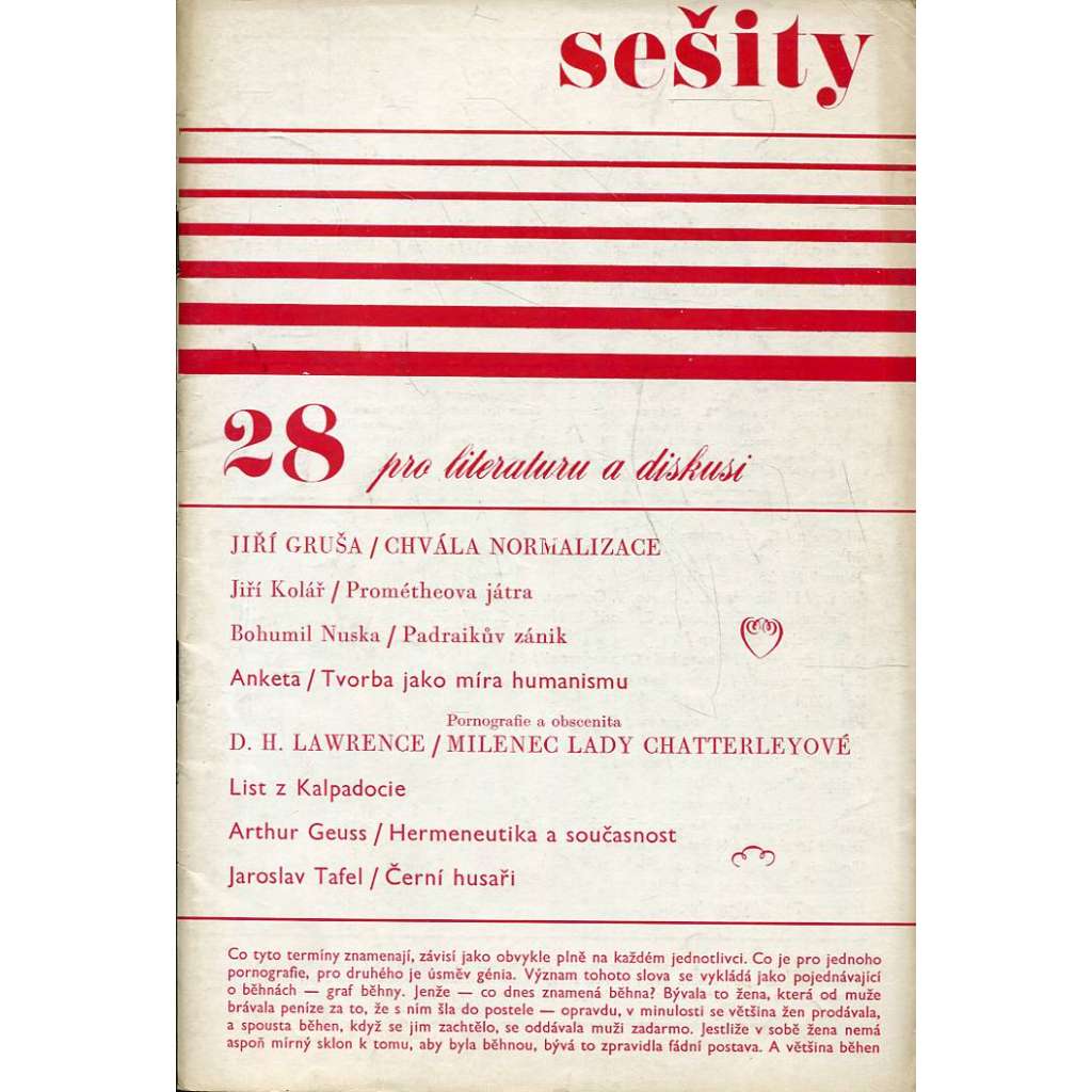 Sešity pro literaturu a diskusi, 28/1969