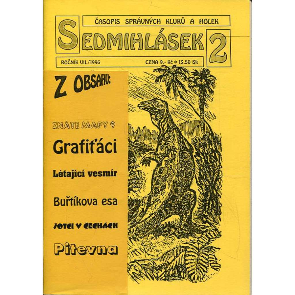 Sedmihlásek, 2/1996 (časopis, dětská literatura, mj. Znáte mapy?, Létající vesmír, Buřtíkova esa, Pitevna)