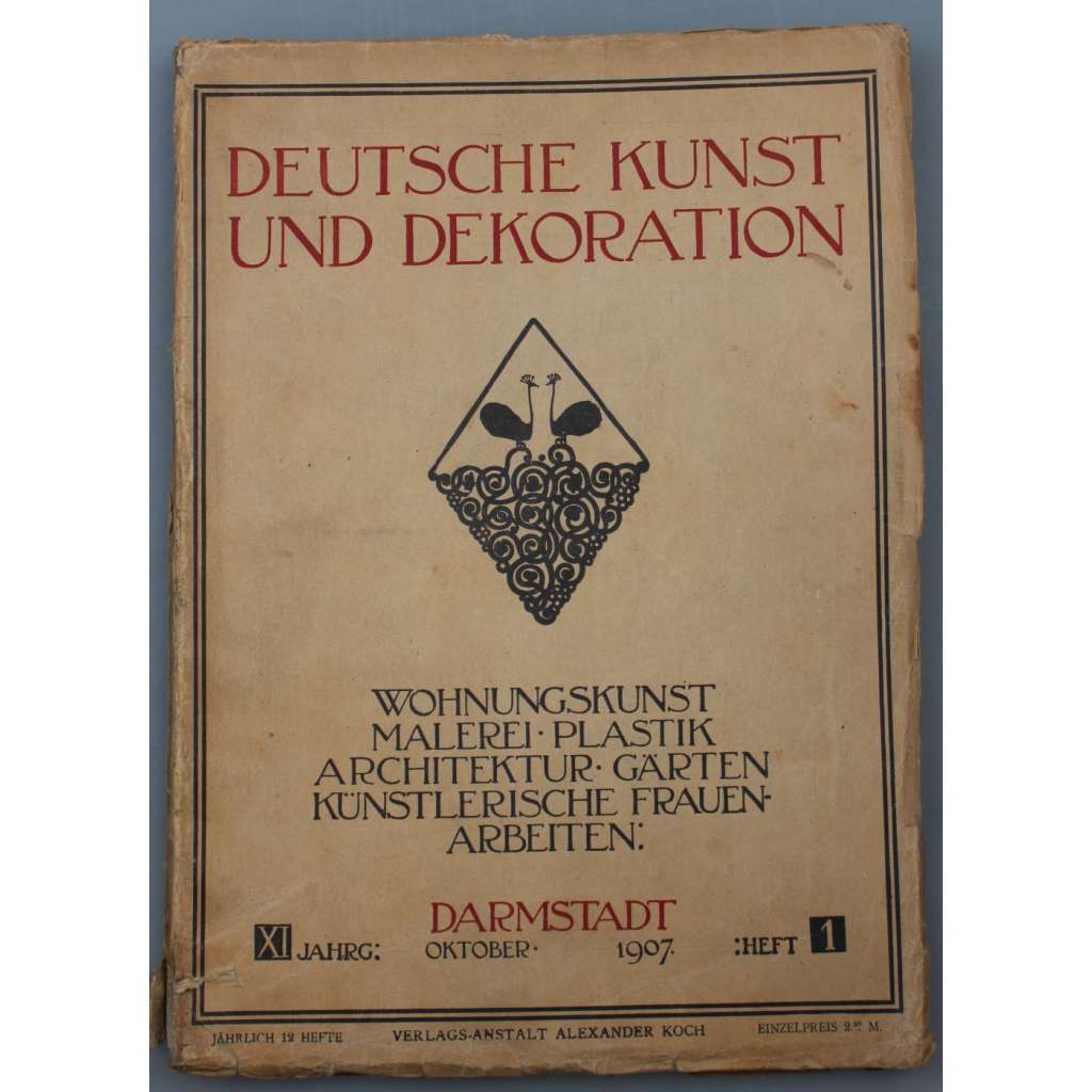 Deutsche Kunst und Dekoration. XI. Jahrgang, Oktober 1907, Heft 1 [r. 11, č. 1; secese; architektura; interiér; design]