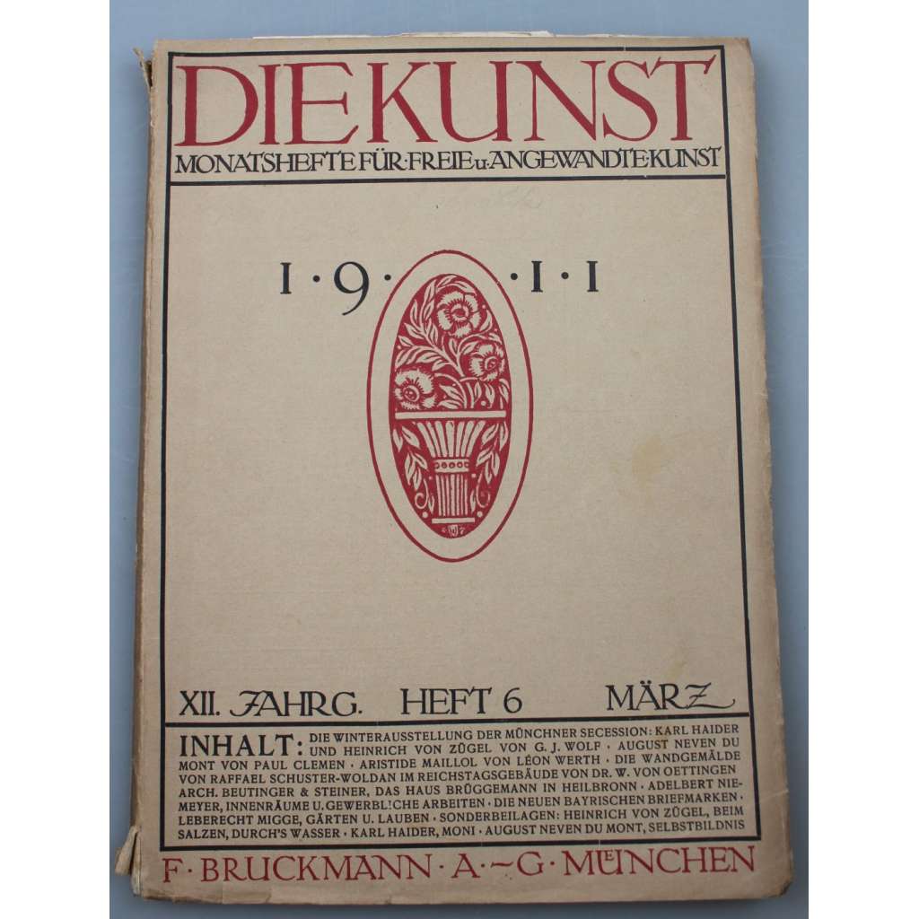 Die Kunst. Monatshefte für freie und angewandte Kunst.  XII. Jahrgang, 1911, Heft 6 (März) [umění; secese; časopis]