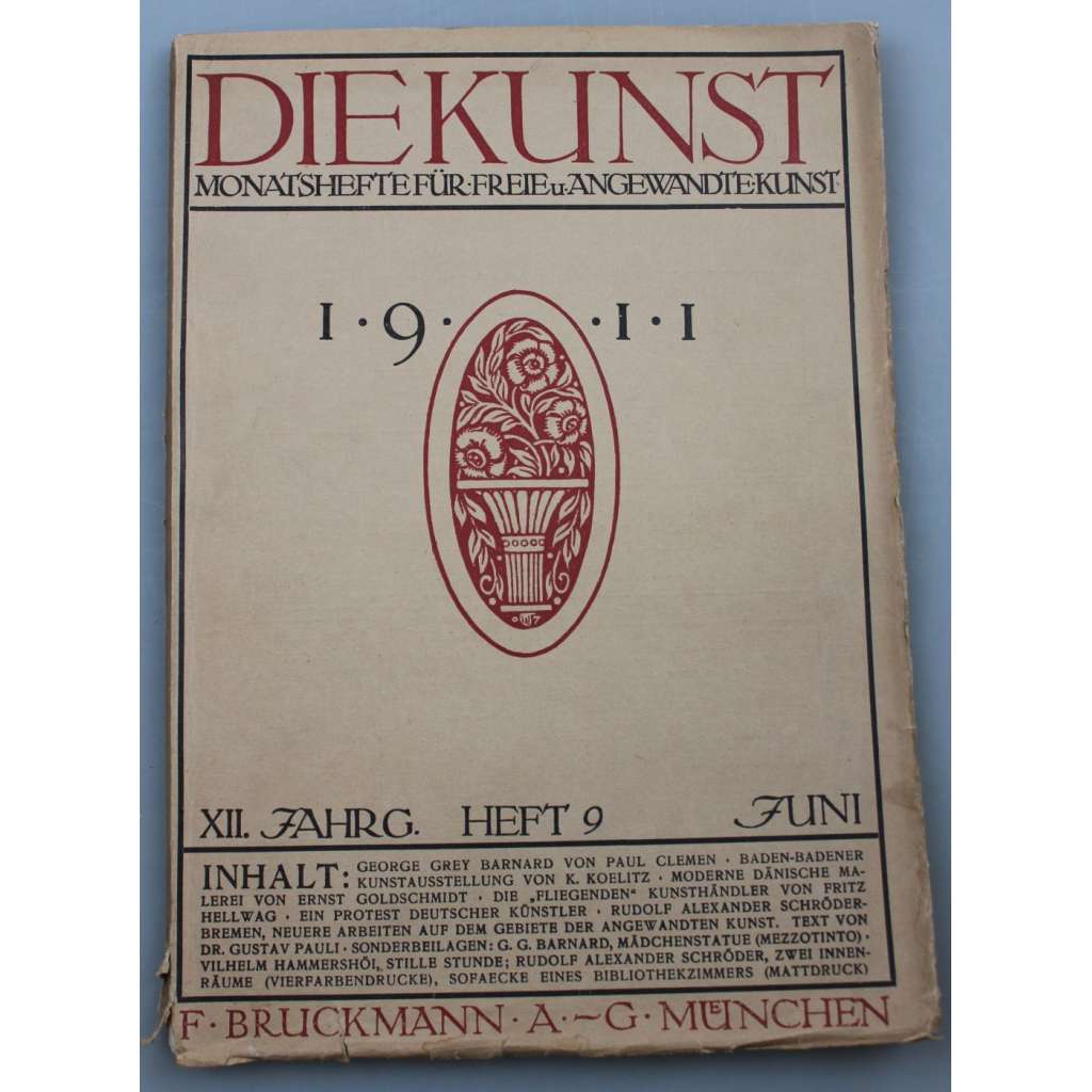 Die Kunst. Monatshefte für freie und angewandte Kunst. XII. Jahrgang, 1911, Heft 9 (Juni) [umění; secese; časopisy]