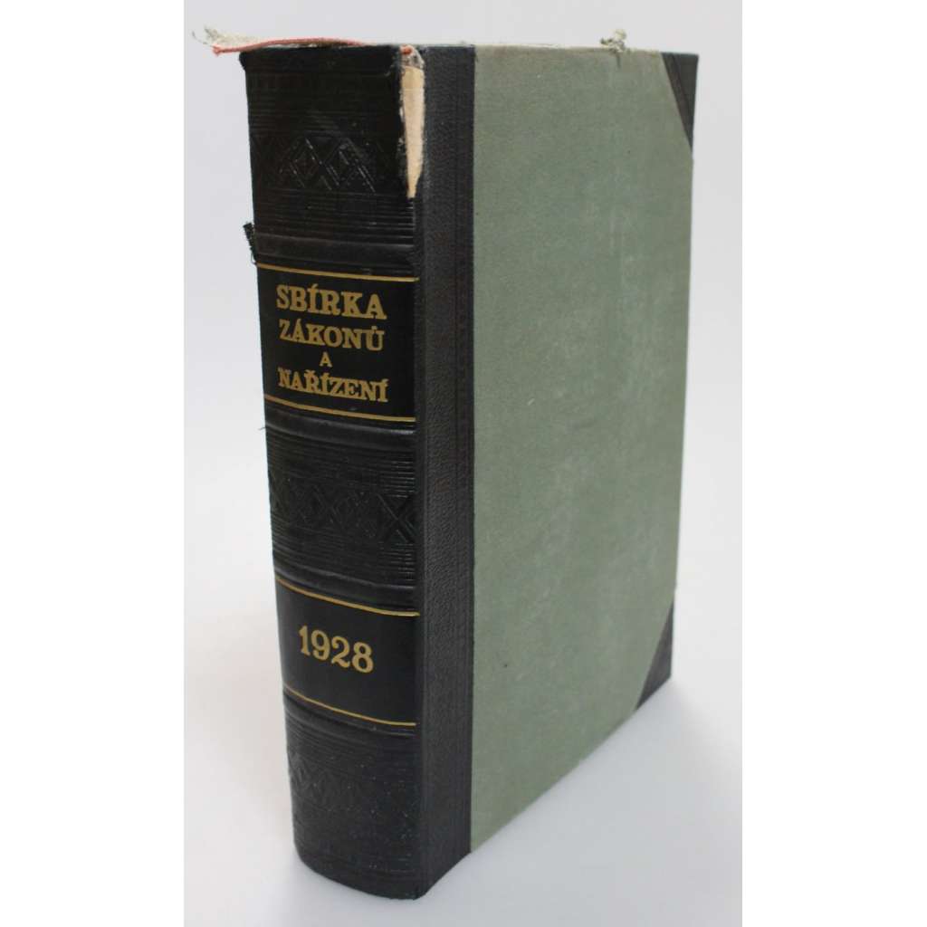Sbírka zákonů a nařízení státu československého 1928 (právo, první republika, polokožená vazba - vazba kůže)